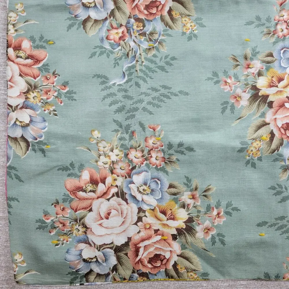 Handmade Patchwork Crazy Quilt Blanket Tablecloth Two-Sided Indian Square Floral